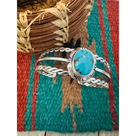 Handcrafted Sterling Silver & Turquoise Cuff Bracelet